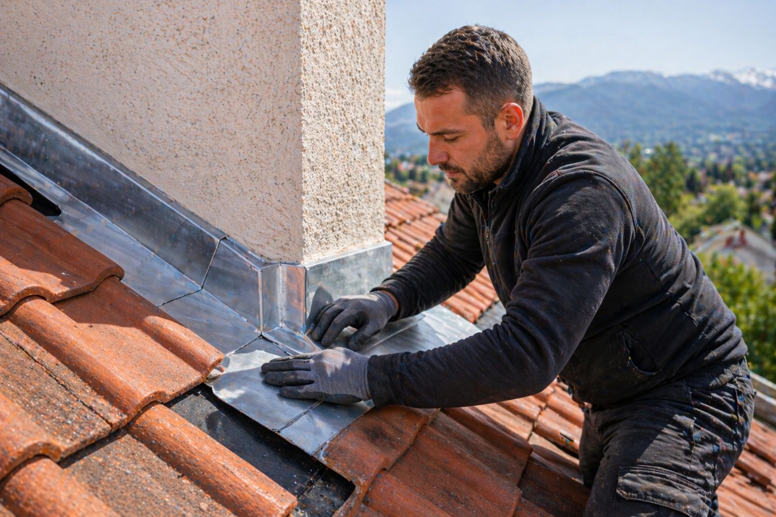 Artisan couvreur en intervention sur toiture à Grenoble