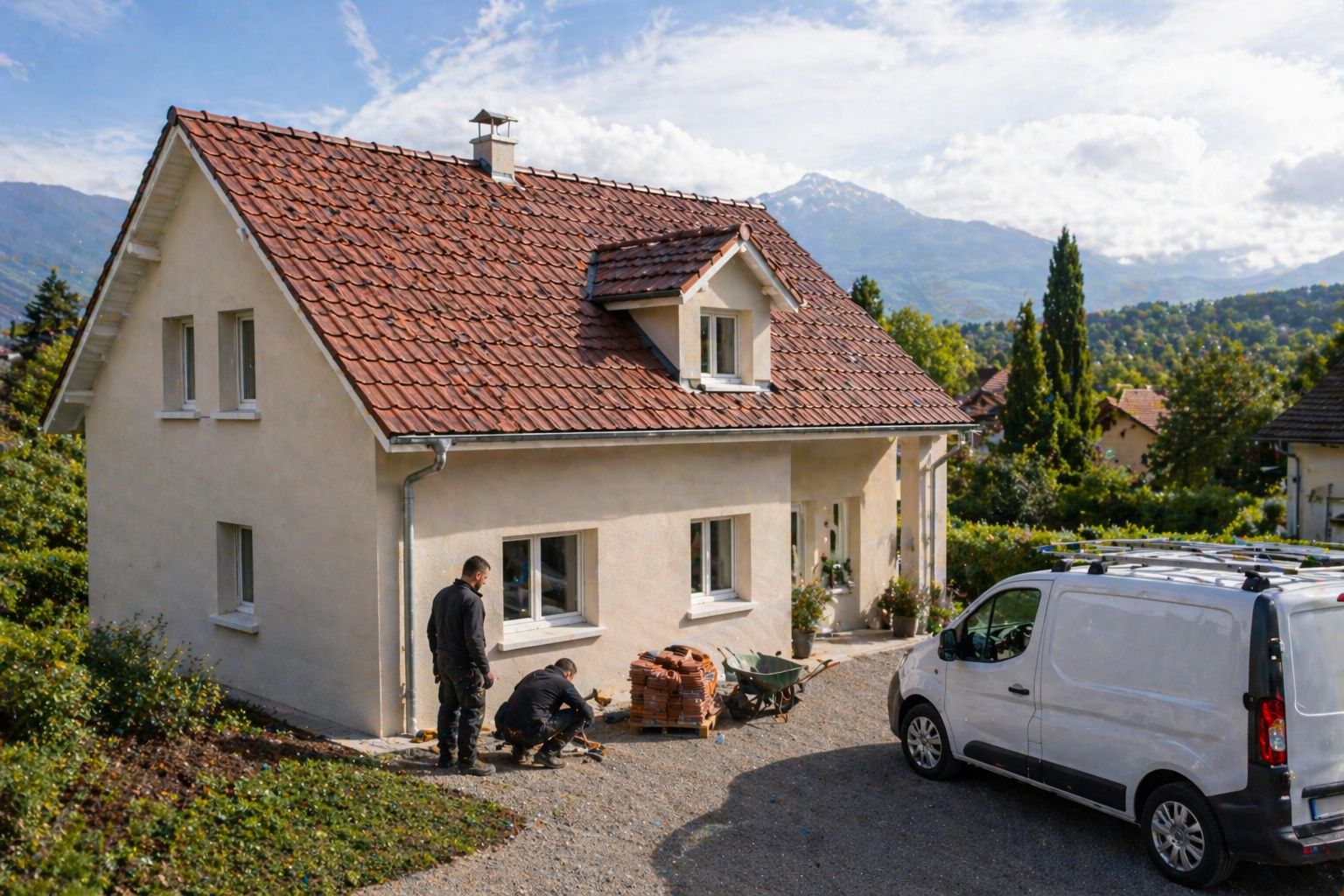 Toiture rénovée avec rendu propre et finition professionnelle