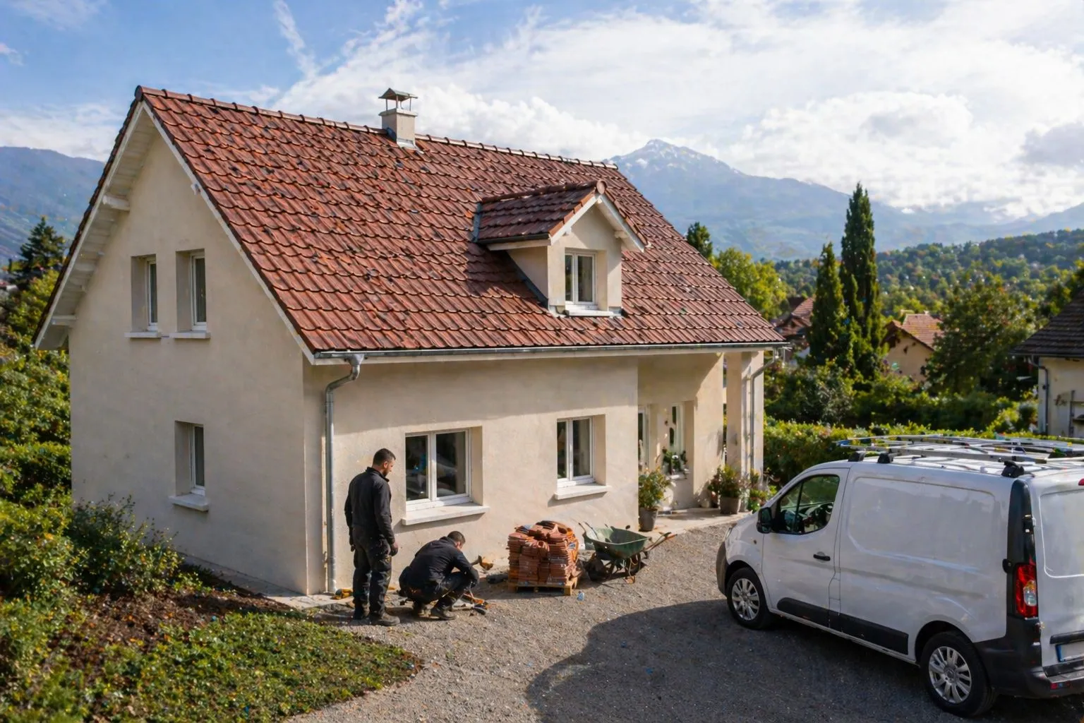 Toiture rénovée avec rendu propre et finition professionnelle